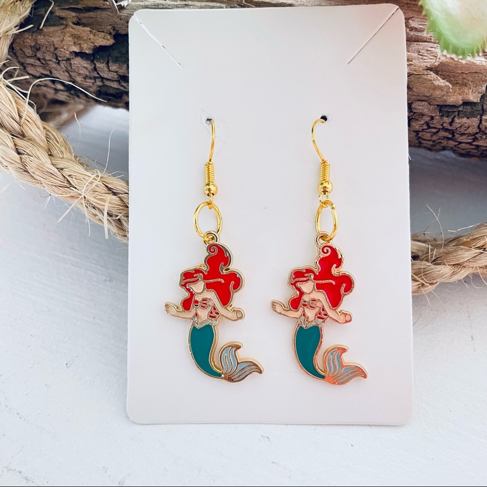 ARIEL PRINCESS DISNEY EARRINGS NEW